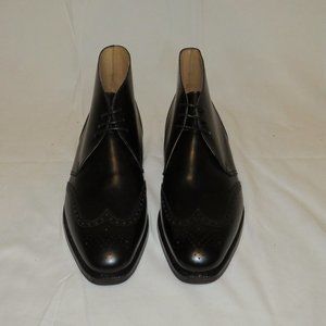 Peal Co Crockett Jones Black Wingtip Boots 8D NWB